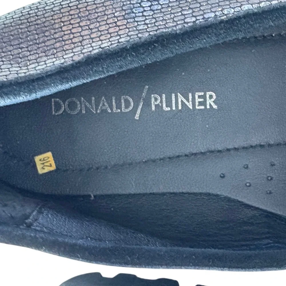 Donald Pliner Elen‎ Metallic Gunmetal Lug sole loafers 9.5